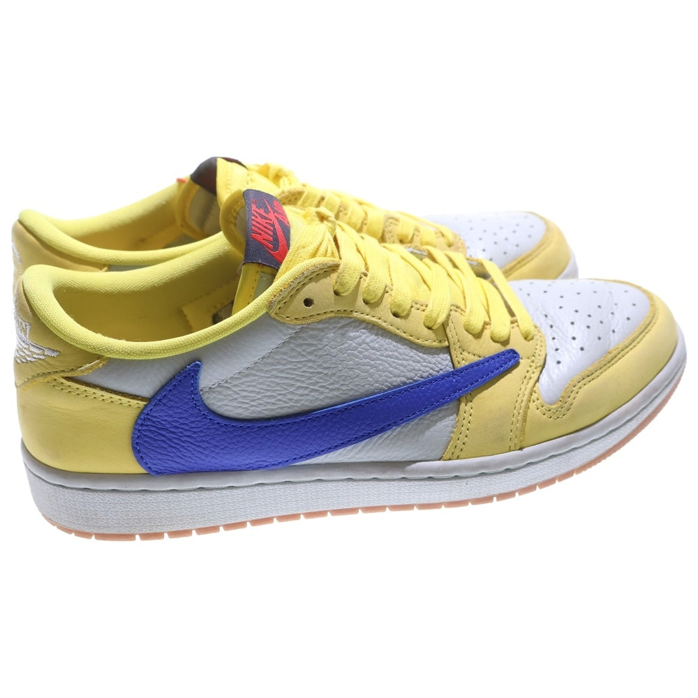 NIKE(ナイキ) ×Travis Scott WMNS Air Jordan 1 Retro Low OG Canary トラヴィススコット ウィメンズ エアジョーダン1 カナリー ローカットスニーカー US10 27cm DZ4137-700