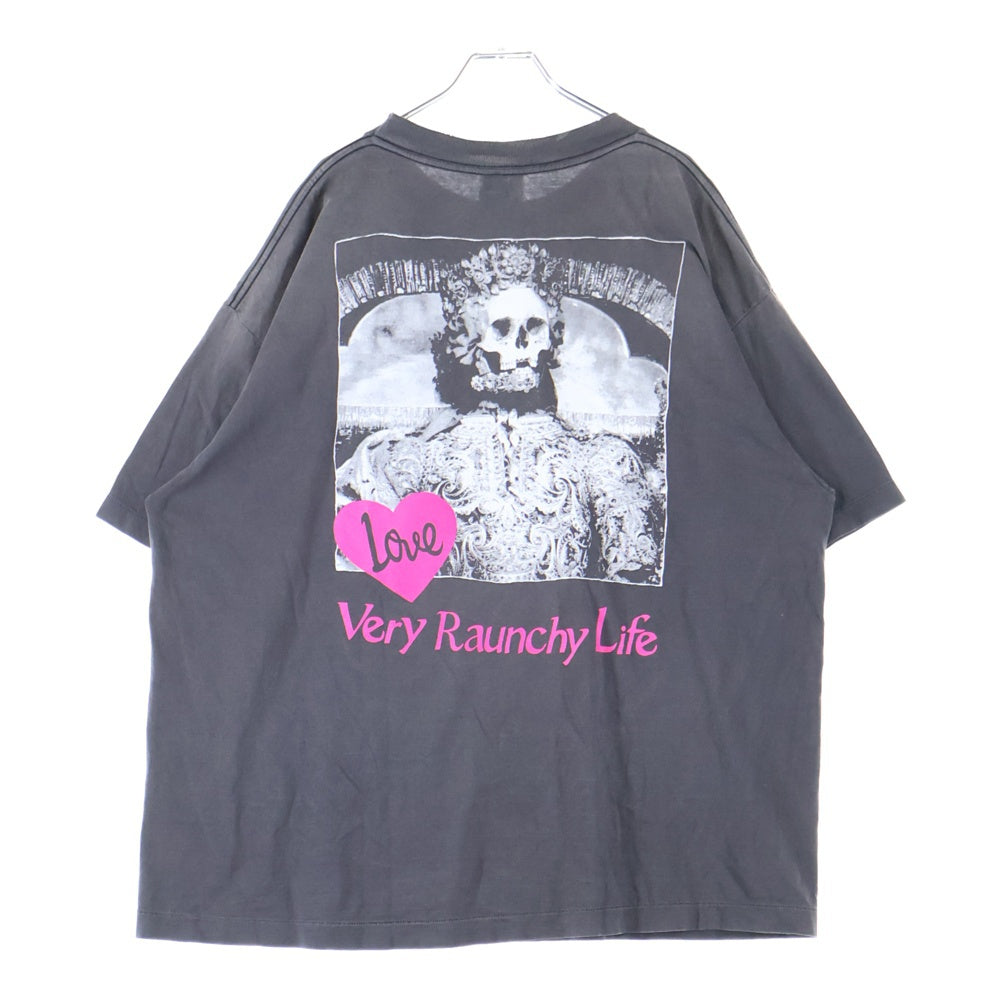 SAINT MICHAEL(セントマイケル) 25SS LOVEプリント 半袖Tシャツ カットソー ブラック SM-HR8-0000-012