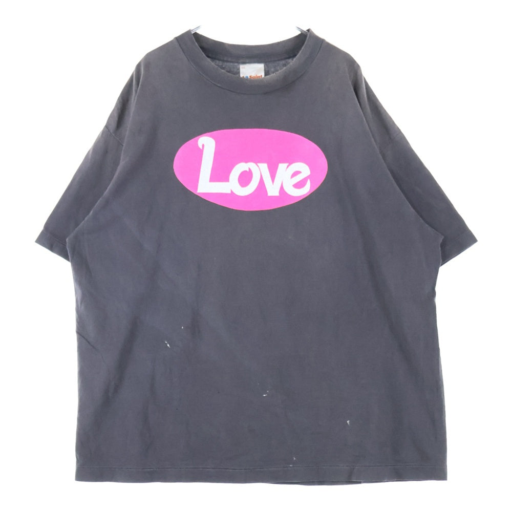 SAINT MICHAEL(セントマイケル) 25SS LOVEプリント 半袖Tシャツ カットソー ブラック SM-HR8-0000-012