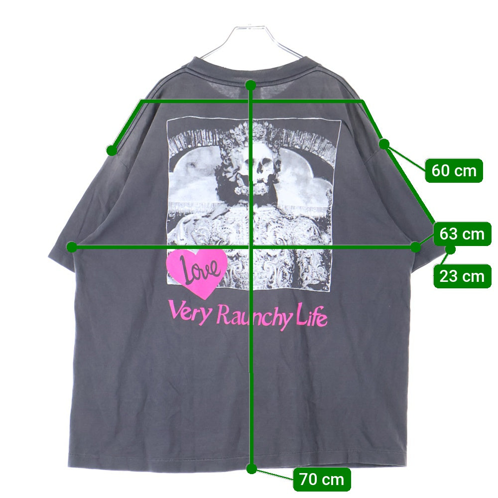 SAINT MICHAEL(セントマイケル) 25SS LOVEプリント 半袖Tシャツ カットソー ブラック SM-HR8-0000-012