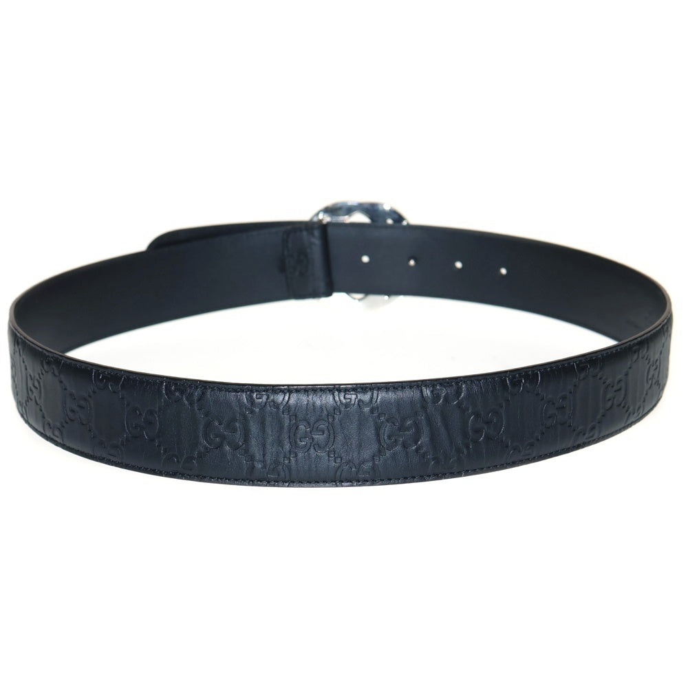 GUCCI(グッチ) GGロゴ インンターロッキング シマ レザー ブラック 411924
