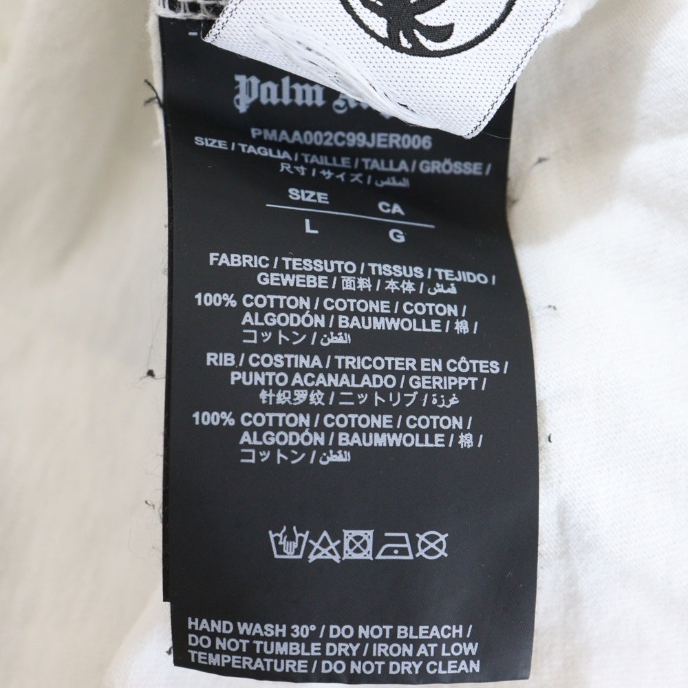 Palm Angels(パームエンジェルス) CLASSIC LOGO バックロゴプリント クルーネック半袖Tシャツ ホワイト PMAA002C99JER006