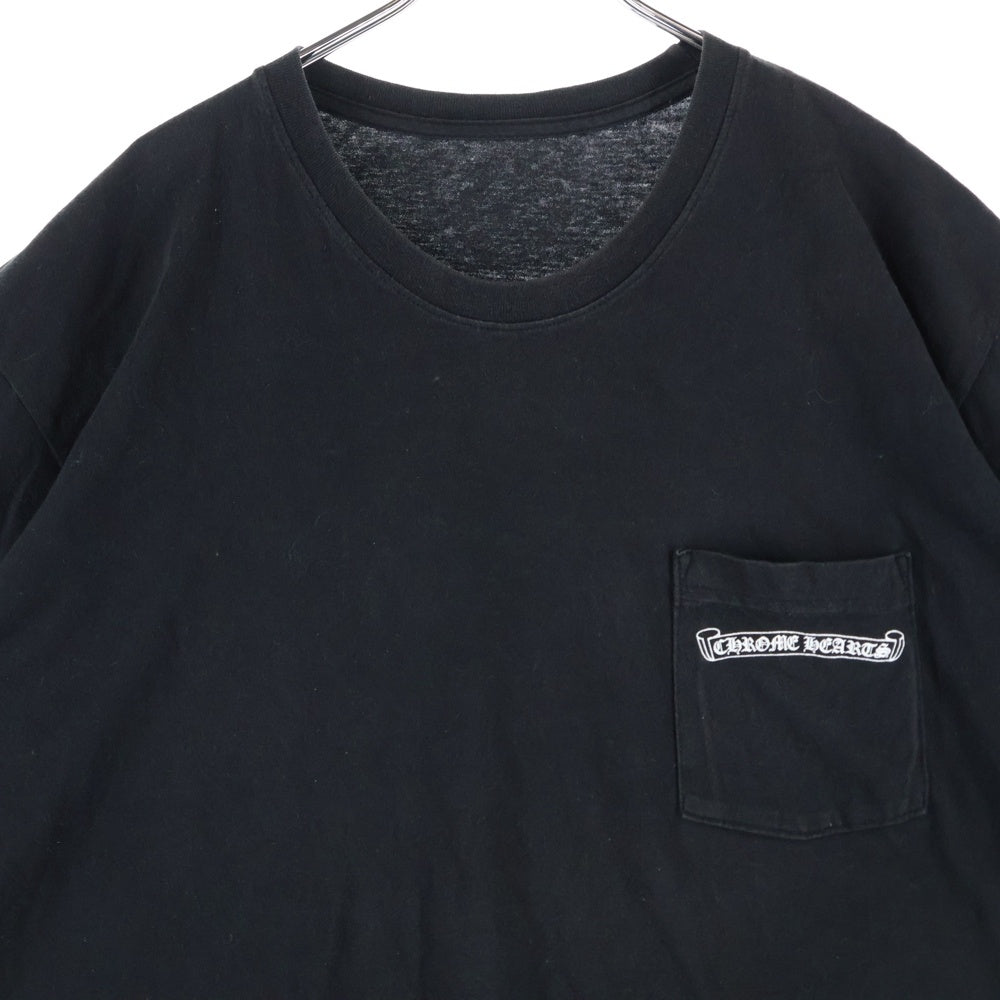 CHROME HEARTS(クロムハーツ) CH T-SHIRT スクロールラベルプリント クルーネック ポケット 半袖Tシャツ