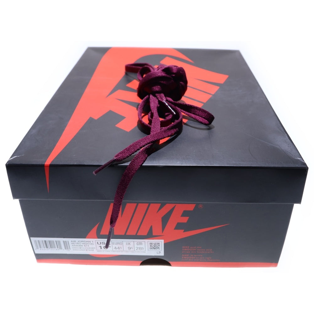 NIKE(ナイキ) AIR JORDAN 1 RETRO HIGH OG Bordeaux 555088-611 エアジョーダン1 レトロ ボルドー ハイカットスニーカー ボルドー/ホワイト US10.5/28.5cm