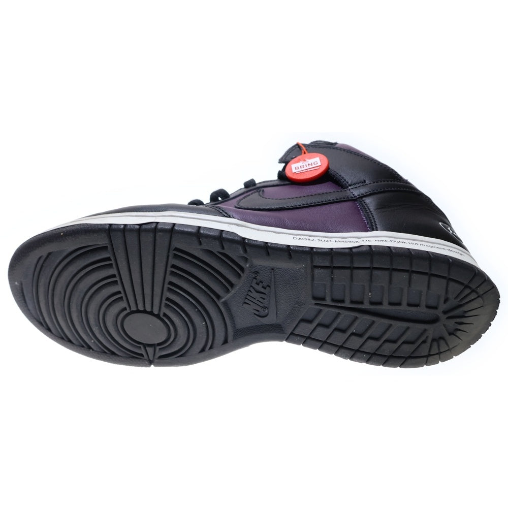 NIKE(ナイキ) ×Fragment Dunk High City Pack ×フラグメント ダンク ハイ シティパック 北京 ハイカットスニーカー DJ0382-600 ブラック/パープル US10.5/28.5cm