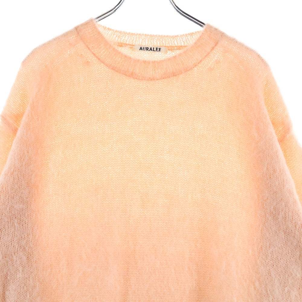 AURALEE(オーラリー) モヘヤ クルーネック ニットセーター ピンク A24AP05KM