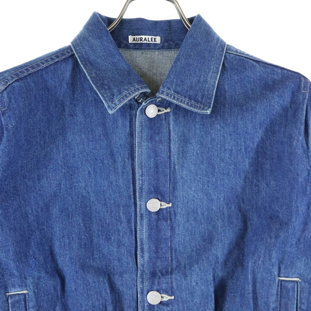 AURALEE(オーラリー) 23SS SELVEDGE LIGHT DENIM BLOUSON セルビッジ ライトデニム トラッカージャケット ブルゾン インディゴ A22AB03SD