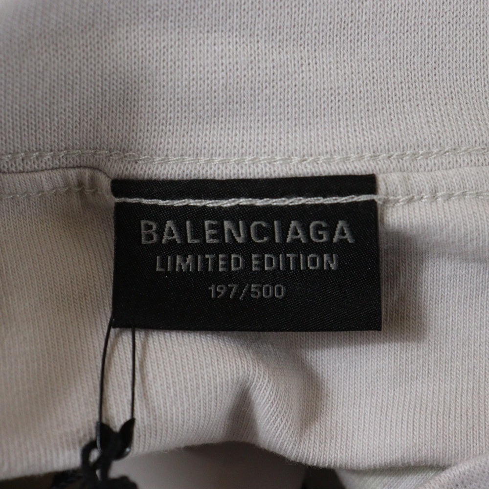 BALENCIAGA(バレンシアガ) ×BFRND T-Shirt ロゴプリント ネックホルダー付き クルーネック半袖Tシャツ ホワイト 787358 TQVG8