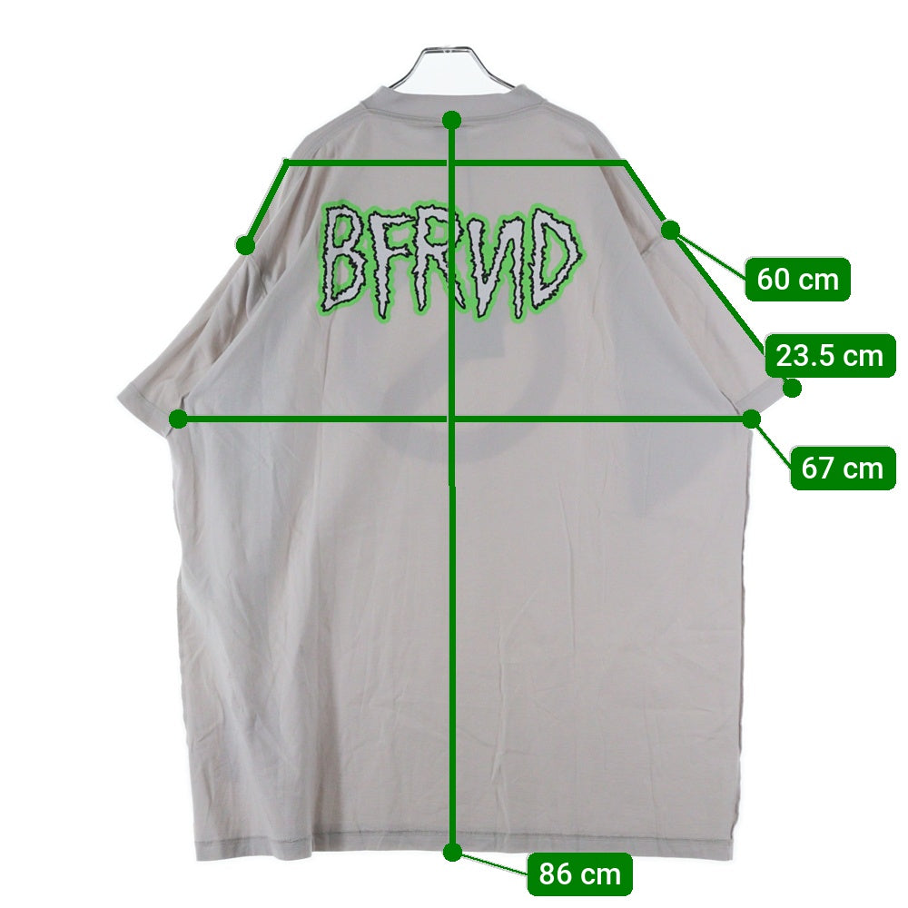 BALENCIAGA(バレンシアガ) ×BFRND T-Shirt ロゴプリント ネックホルダー付き クルーネック半袖Tシャツ ホワイト 787358 TQVG8