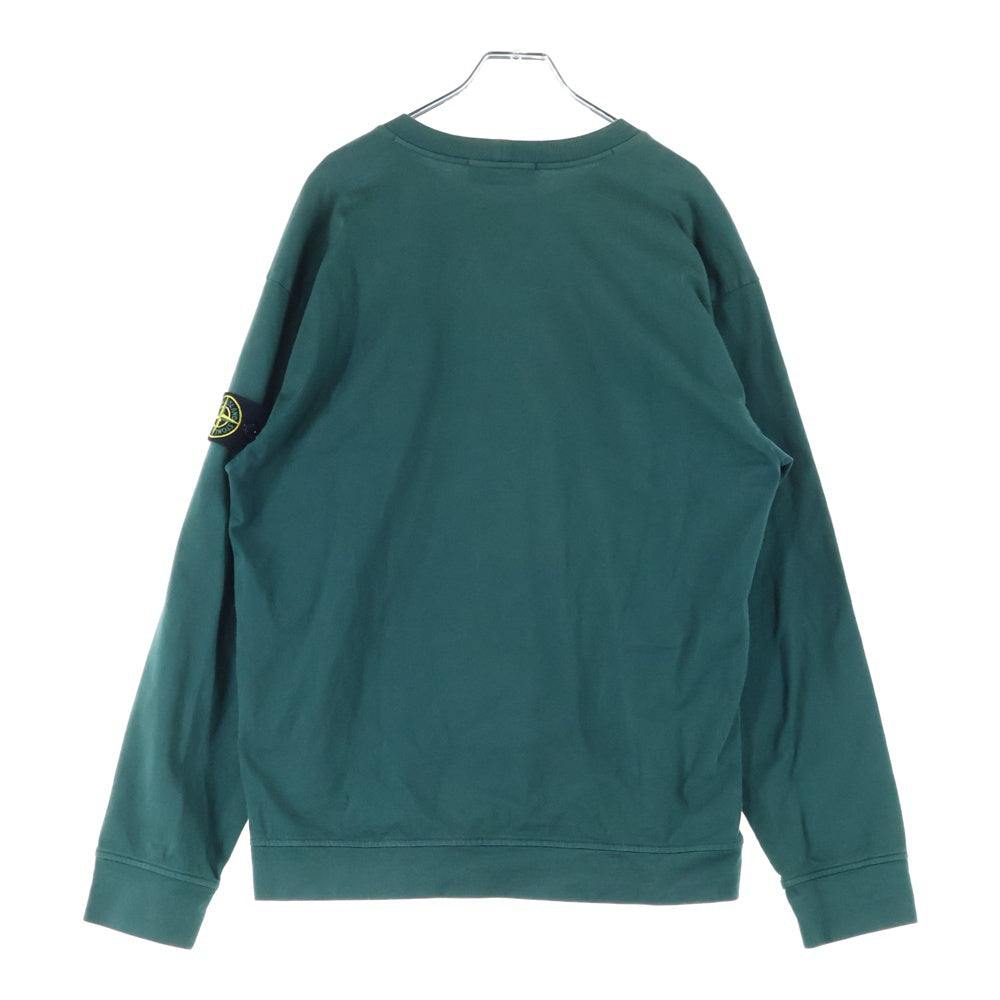 STONE ISLAND(ストーンアイランド) ガーメントダイスウェット アームロゴパッチ ロングスリーブTシャツ グリーン 101563750