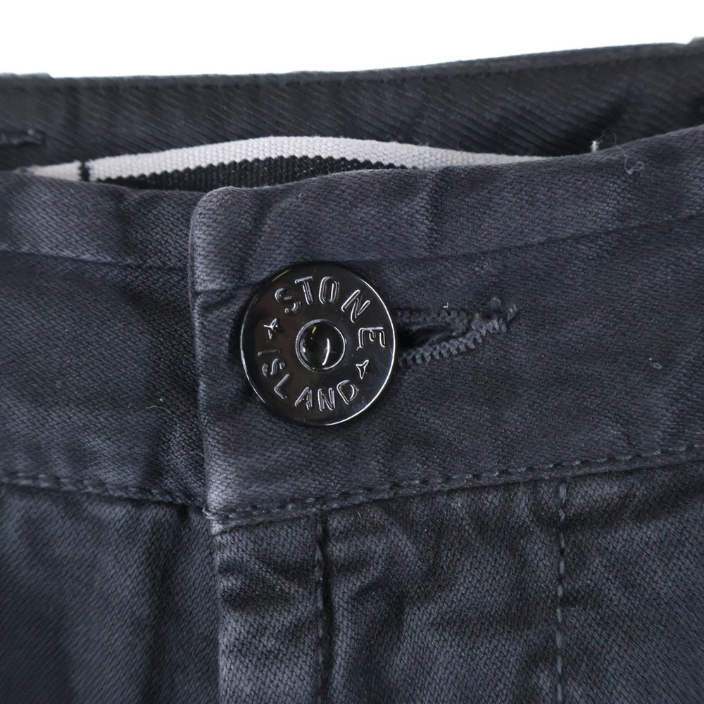STONE ISLAND(ストーンアイランド) STRETCH BROKEN TWILL ORGANIC COTTON OLD EFFECT ストレッチブロークン カーゴパンツ ブラック 8115303L1