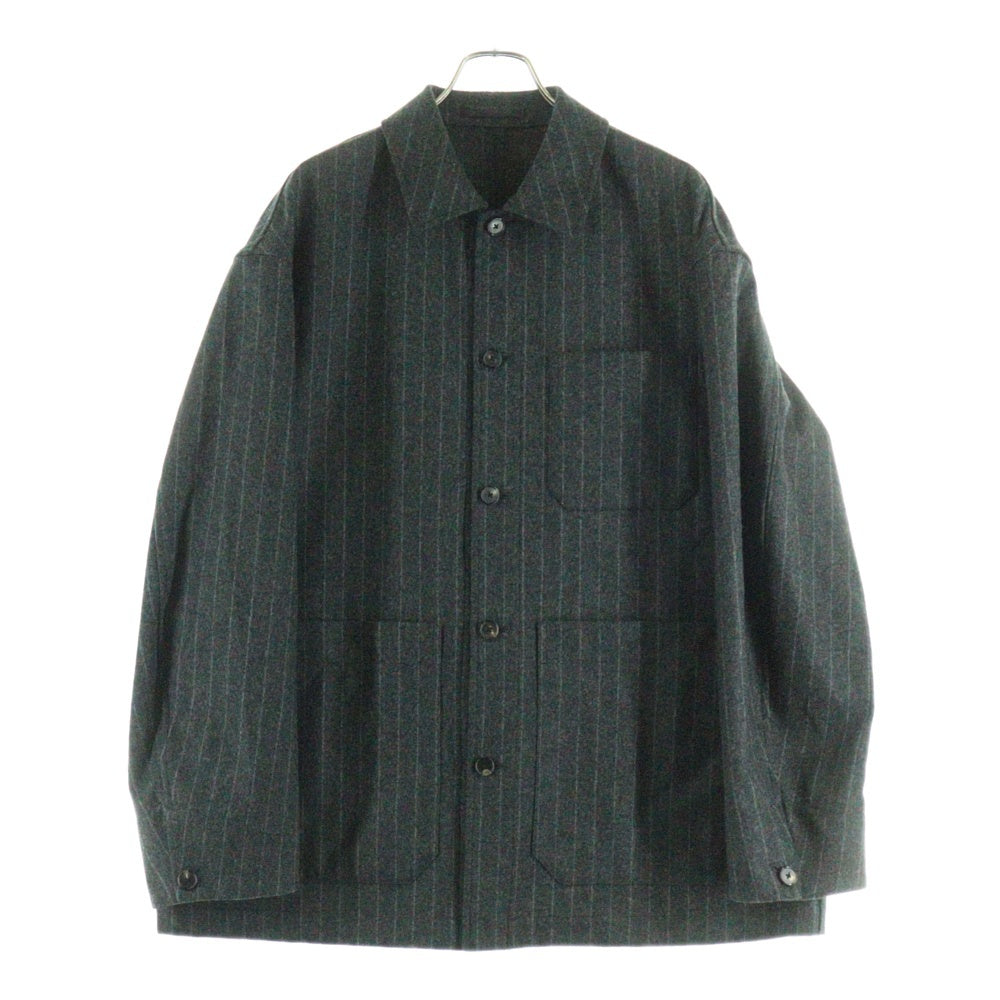The CLASIK(ザクラシック) 20AW RAILWAY JACKET ストライプ カバーオール ジャケット グレー 20AW-CKJK-007