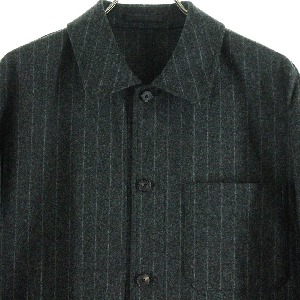 The CLASIK(ザクラシック) 20AW RAILWAY JACKET ストライプ カバーオール ジャケット グレー 20AW-CKJK-007