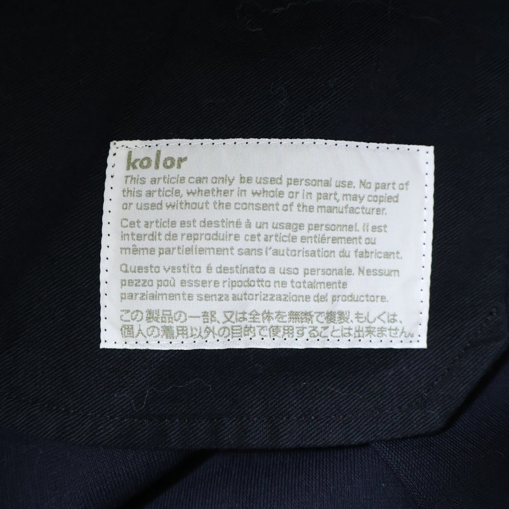 kolor(カラー) スラックスパンツ ネイビー 19SCM-P20112