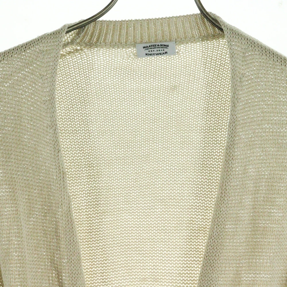 MAATEE&SONS(マーティーアンドサンズ) NO/B CARDIGAN ノーボタン ニットカーディガン ベージュ MT3103-0101