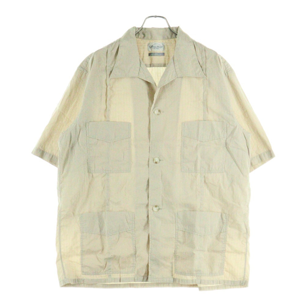 Marvine Pontiak shirt makers(マーヴィンポンティアックシャツメイカーズ) Bubbly SH フロントポケット 半袖シャツ ベージュ MPSM-2204S