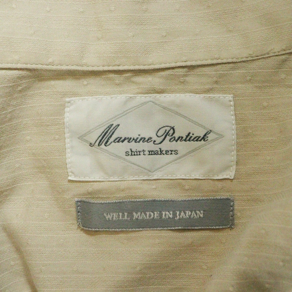 Marvine Pontiak shirt makers(マーヴィンポンティアックシャツメイカーズ) Bubbly SH フロントポケット 半袖シャツ ベージュ MPSM-2204S