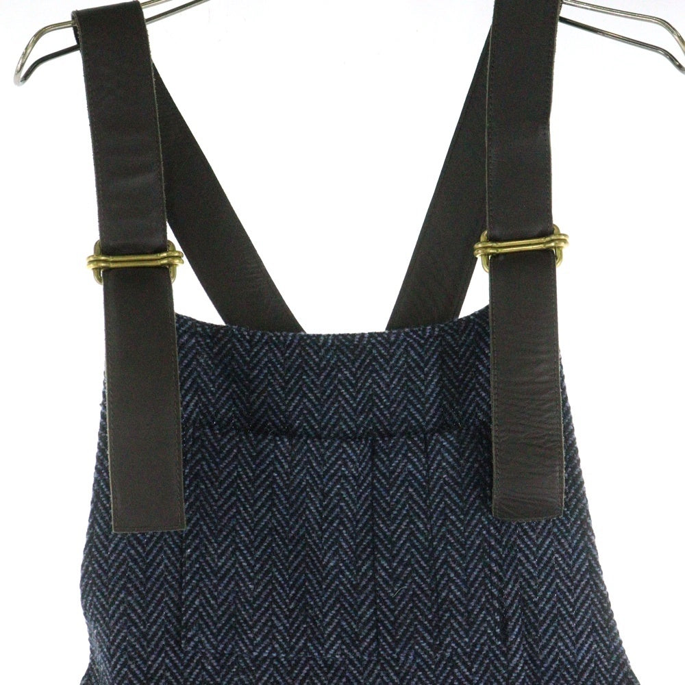 NEAT(ニート) へリンボーン柄 オーバーオール オールインワン サロペット ネイビー