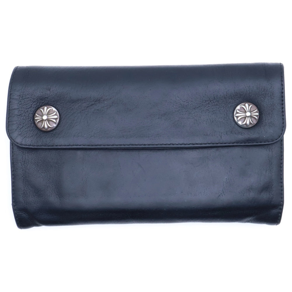CHROME HEARTS(クロムハーツ) WAVE ウェーブ レザーウォレット 財布 ブラック BCA374