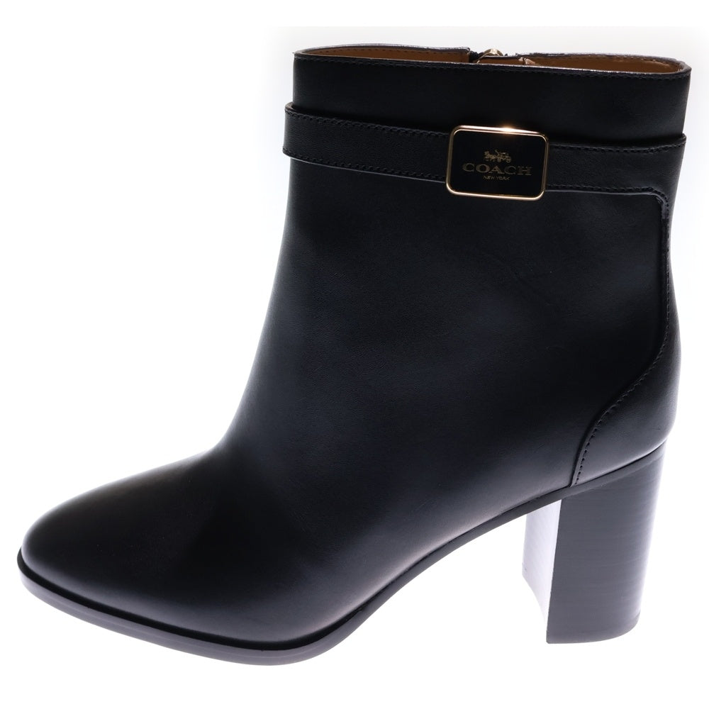 COACH(コーチ) ロゴプレート オリバー ブーティ ショート ブーツ ブラック レディース