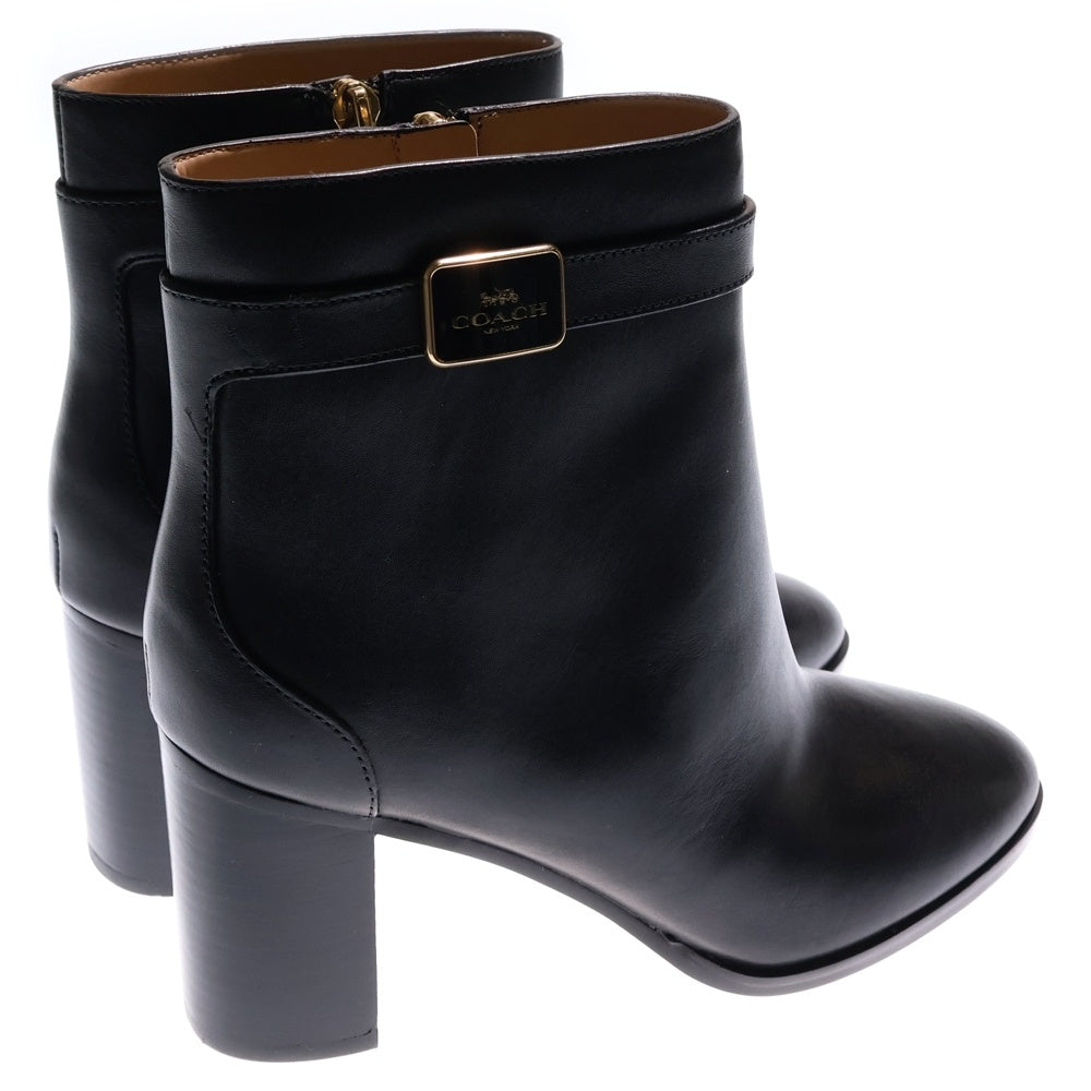 COACH(コーチ) ロゴプレート オリバー ブーティ ショート ブーツ ブラック レディース
