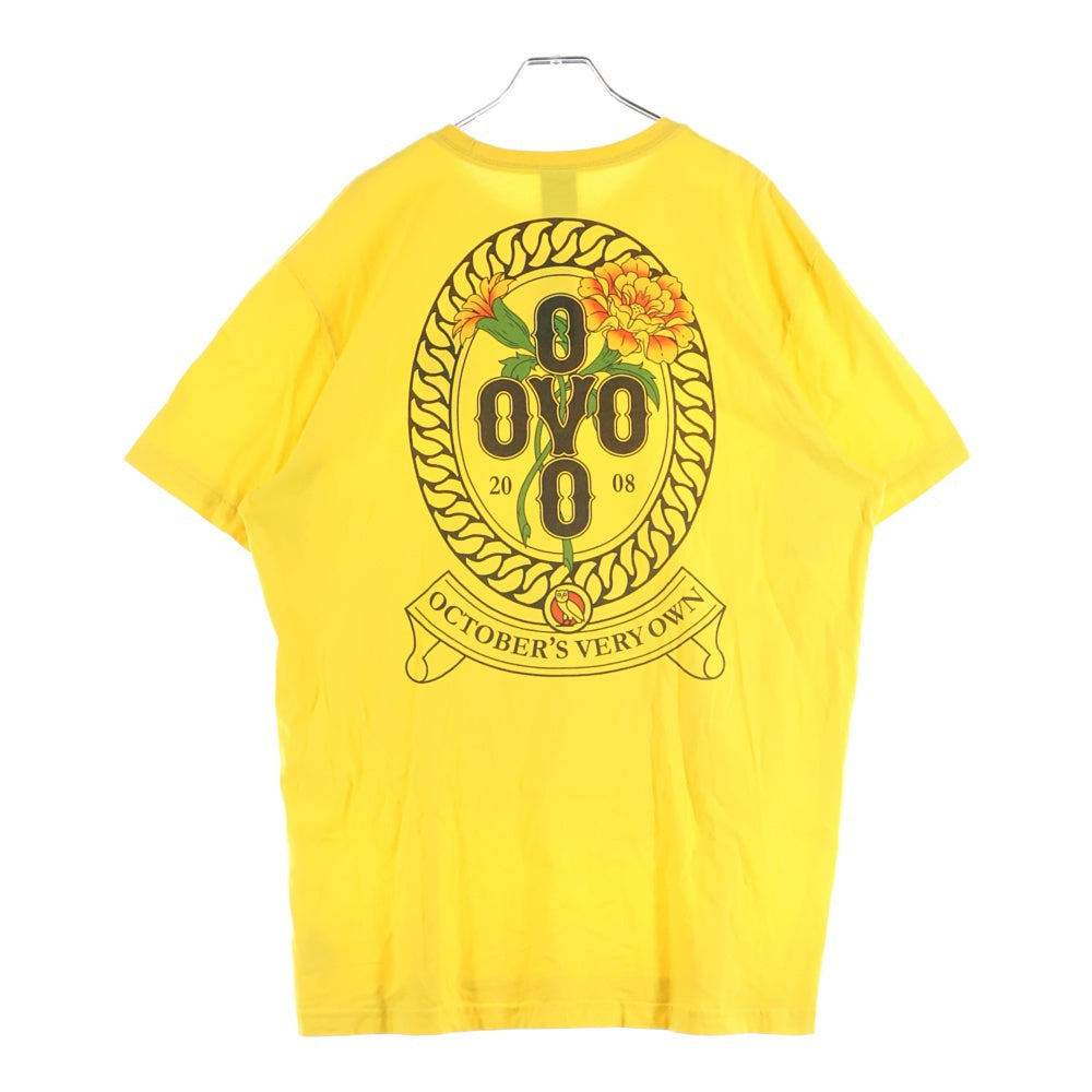October's Very Own(オクトーバーズベリーオウン) OVO Marigold Crest T-shirt ロゴプリント クルーネックTシャツ イエロー