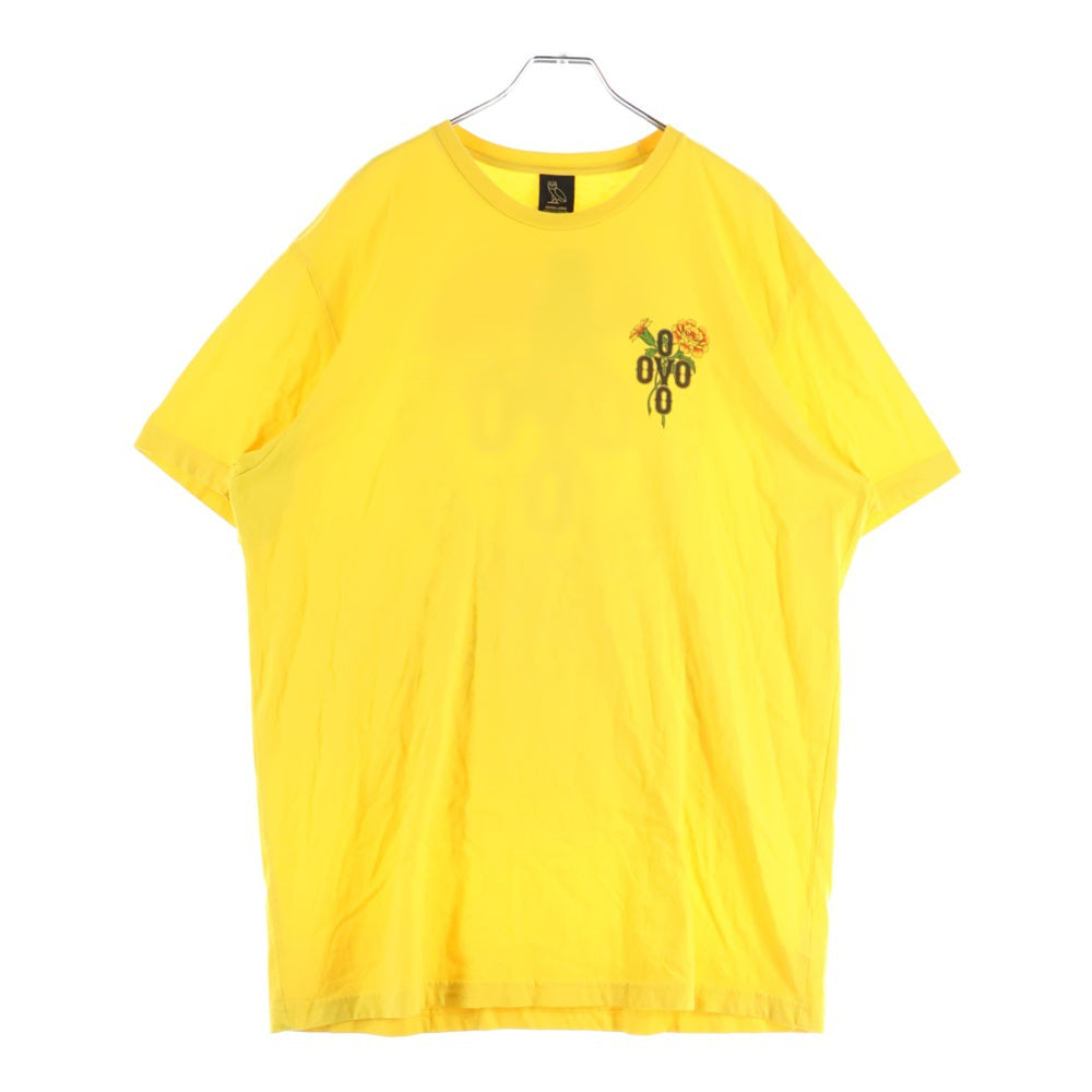 October's Very Own(オクトーバーズベリーオウン) OVO Marigold Crest T-shirt ロゴプリント クルーネックTシャツ イエロー
