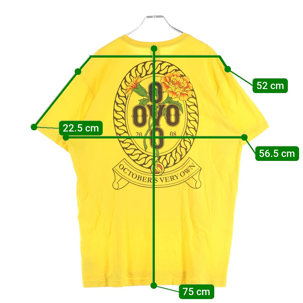 October's Very Own(オクトーバーズベリーオウン) OVO Marigold Crest T-shirt ロゴプリント クルーネックTシャツ イエロー
