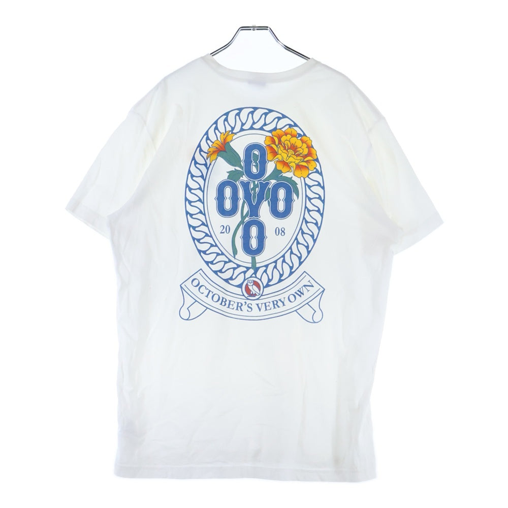 October's Very Own(オクトーバーズベリーオウン) OVO Marigold Crest T-shirt ロゴプリント クルーネックTシャツ ホワイト