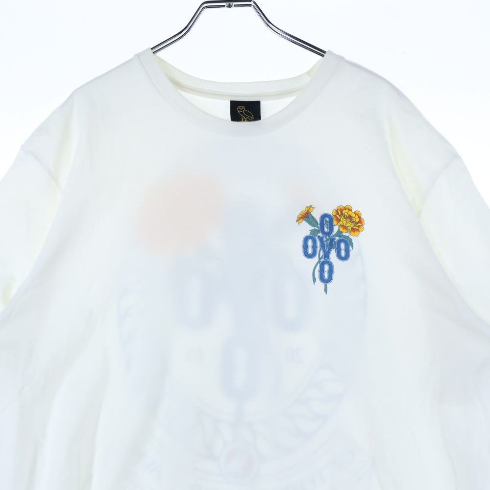 October's Very Own(オクトーバーズベリーオウン) OVO Marigold Crest T-shirt ロゴプリント クルーネックTシャツ ホワイト