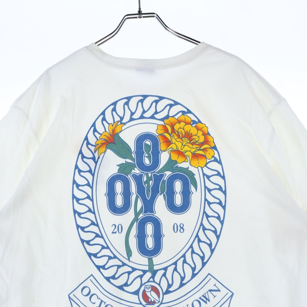 October's Very Own(オクトーバーズベリーオウン) OVO Marigold Crest T-shirt ロゴプリント クルーネックTシャツ ホワイト