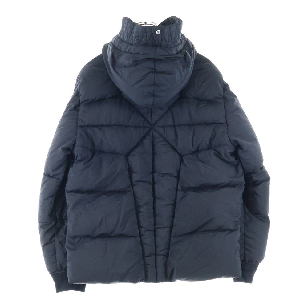 STONE ISLAND(ストーンアイランド) ガーメントダイ ナイロンメタル フーデッド ジップアップダウンジャケット ブラック 771543619