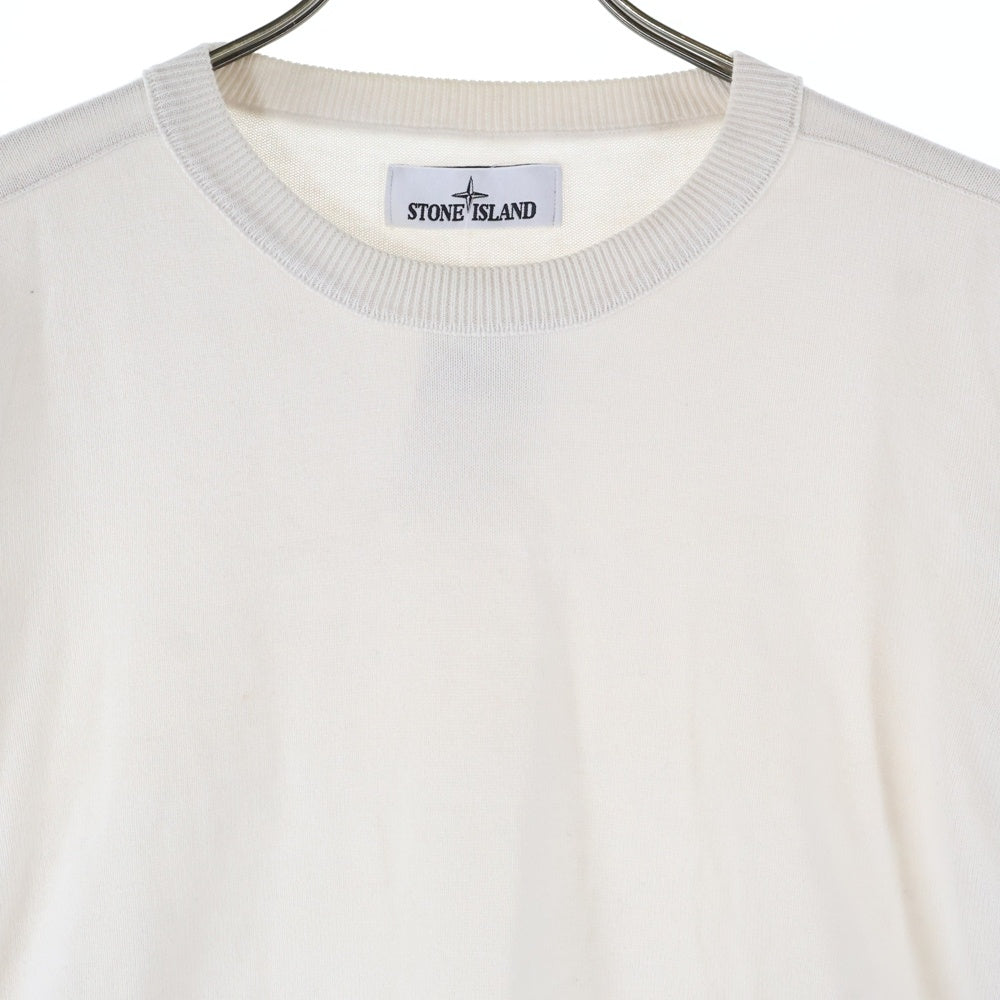 STONE ISLAND(ストーンアイランド) 22SS SOFT COTTON CREW ソフトコットン クルーネックニットセーター 7615540B2 ホワイト