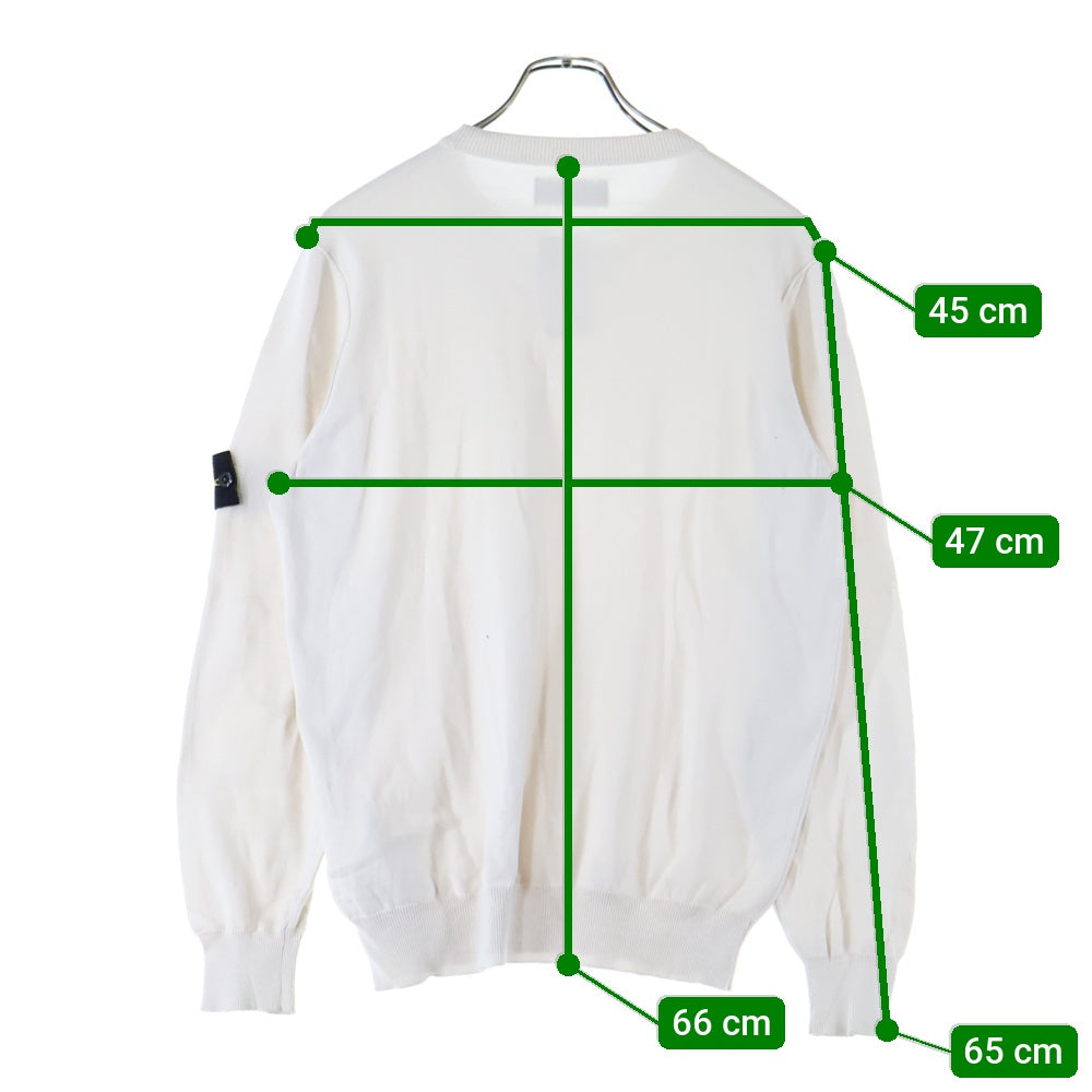 STONE ISLAND(ストーンアイランド) 22SS SOFT COTTON CREW ソフトコットン クルーネックニットセーター 7615540B2 ホワイト