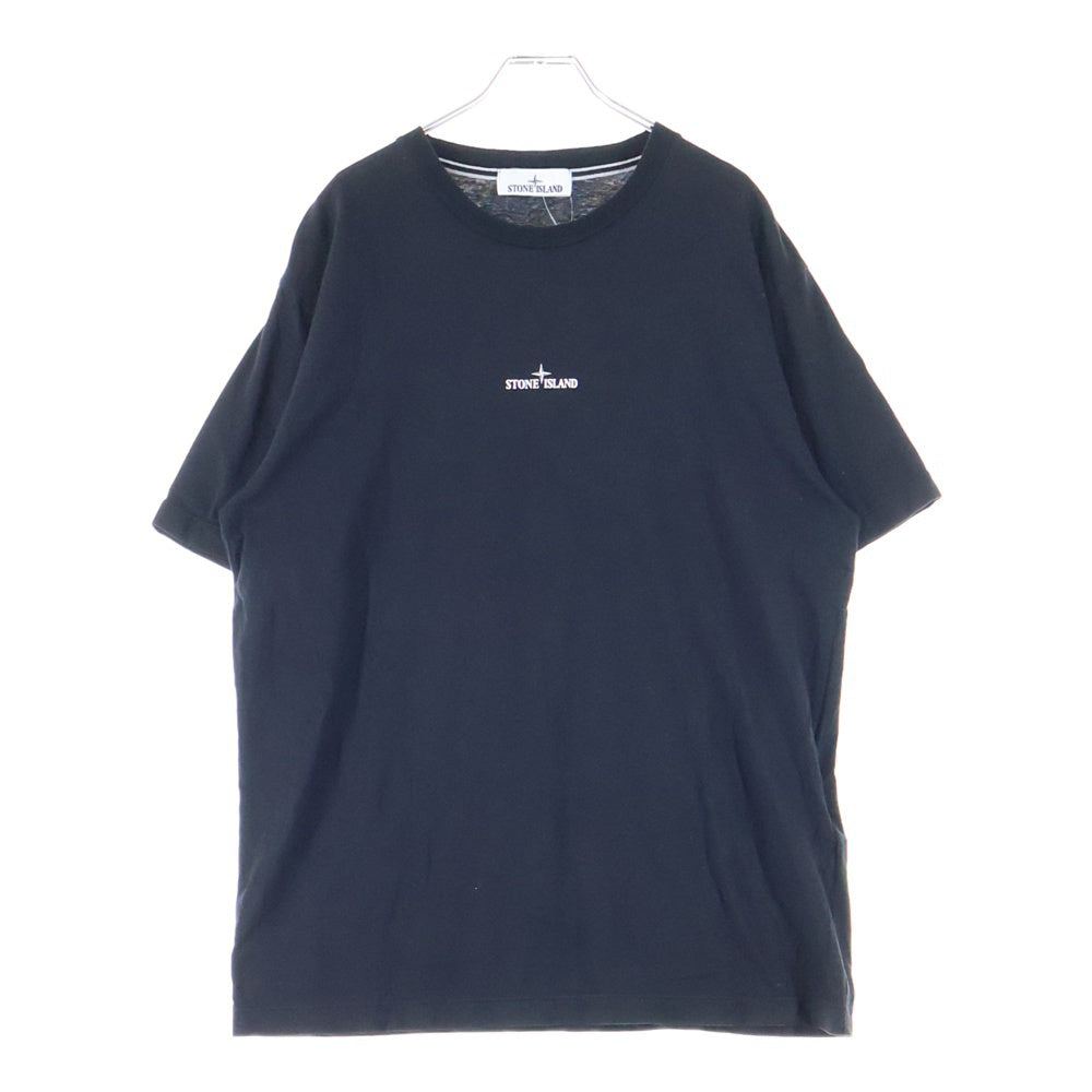 STONE ISLAND(ストーンアイランド) バックロゴ ラバープリント クルーネック 半袖Tシャツ ブラック カットソー 78152NS89