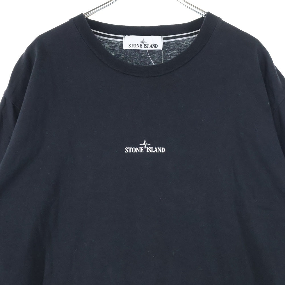 STONE ISLAND(ストーンアイランド) バックロゴ ラバープリント クルーネック 半袖Tシャツ ブラック カットソー 78152NS89