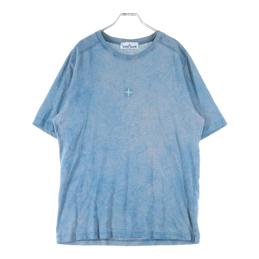STONE ISLAND(ストーンアイランド) オーバーダイ フロントロゴ クルーネック半袖Tシャツ カットソー 741522993 ブルー