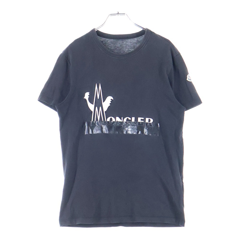 MONCLER(モンクレール) MAGLIA T-SHIRT ロゴプリント クルーネック半袖Tシャツ ブラック