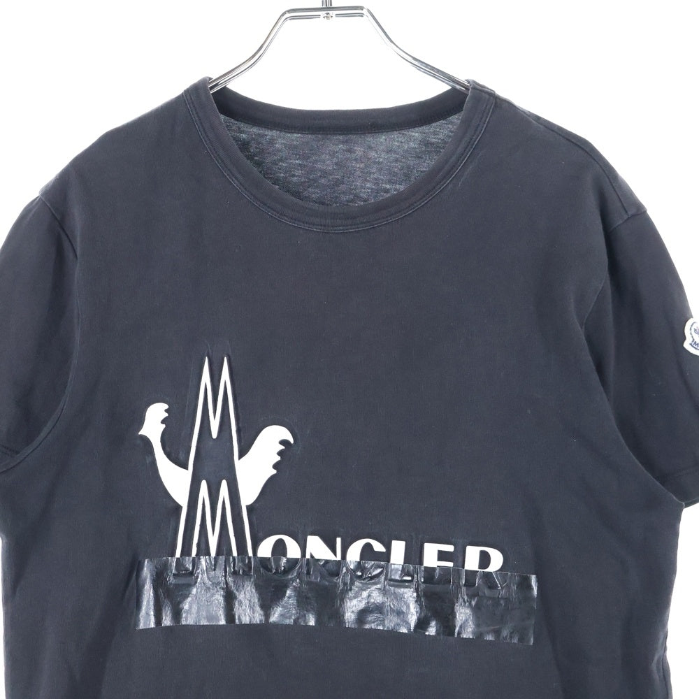 MONCLER(モンクレール) MAGLIA T-SHIRT ロゴプリント クルーネック半袖Tシャツ ブラック