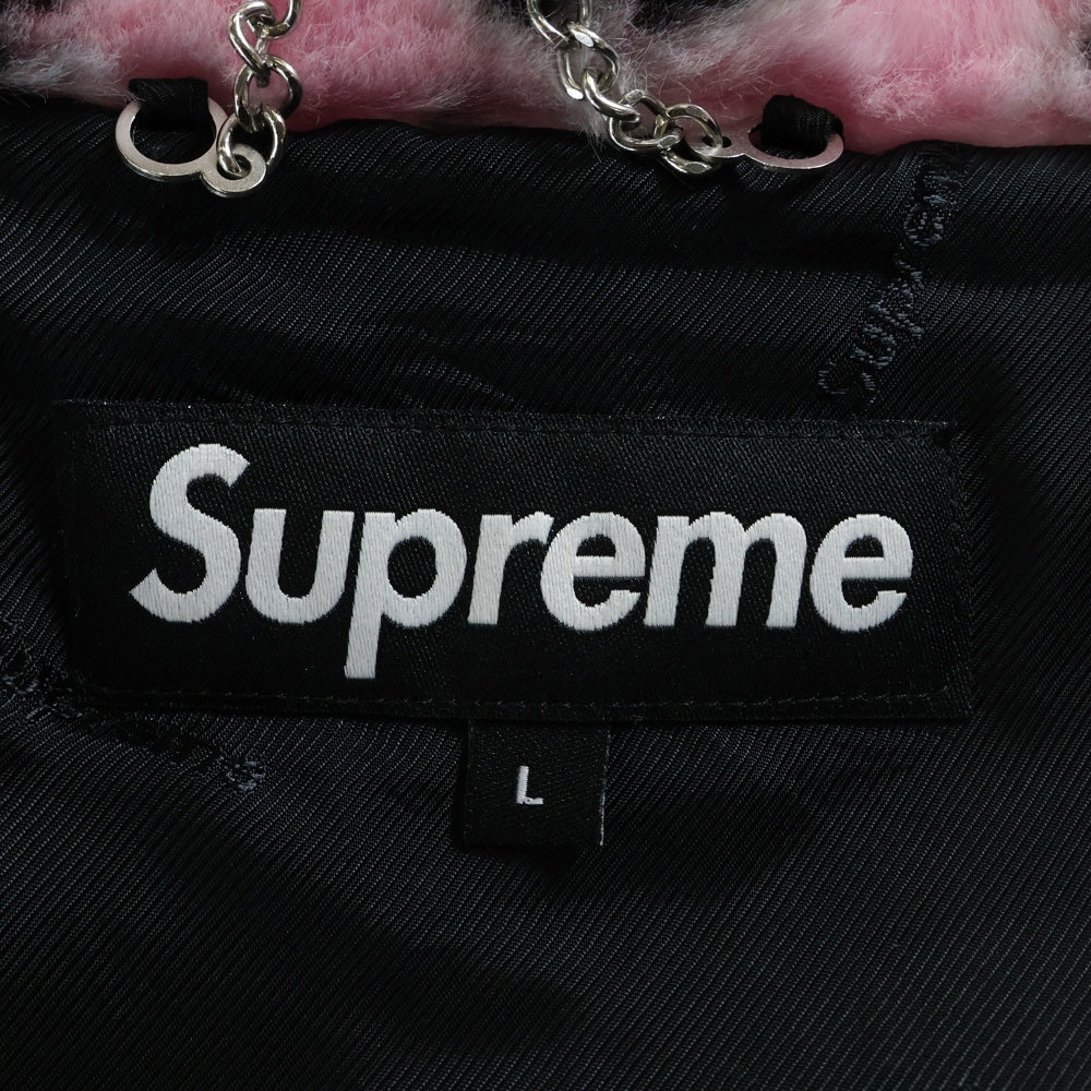 SUPREME(シュプリーム) 21SS Bandana Faux Fur Bomber Jacket バンダナ ファー ボンバー アーチロゴ ジャケット ピンク