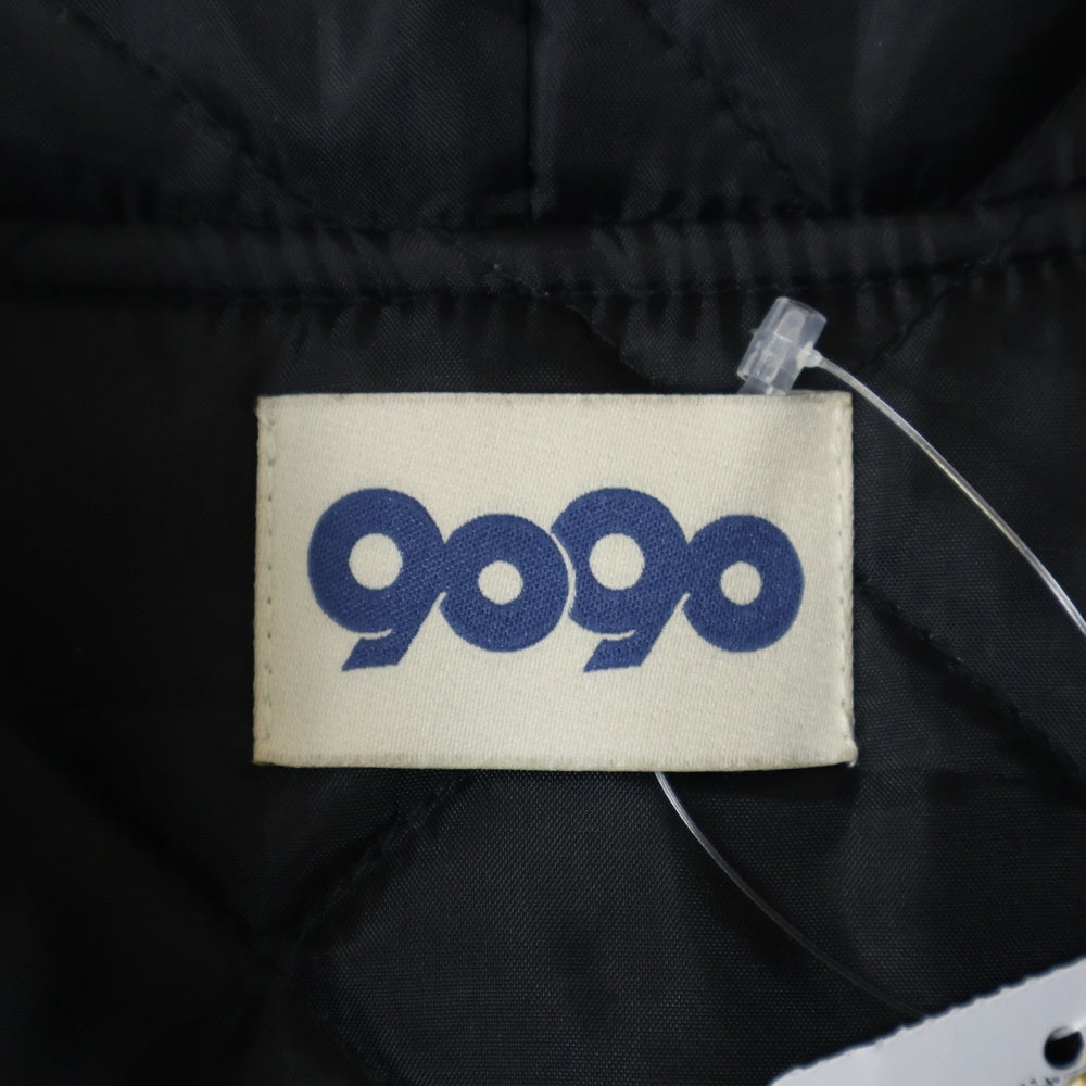 9090(ナインティナインティ) ロゴ刺繍 レザージャケット ブラック NN1871