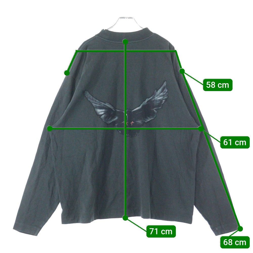 Yeezy Gap Engineered by Balenciaga(イージー ギャップ エンジニアードバイ バレンシアガ) Dove Long Sleeve Tシャツ ドーヴ ロゴプリント ロングスリーブTシャツ ブラック