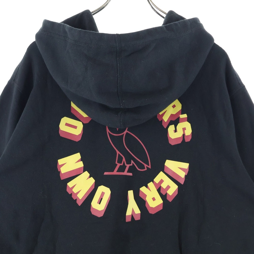 NO BRAND(ノーブランド) October Very Own ロゴプリント プルオーバーパーカー ブラック