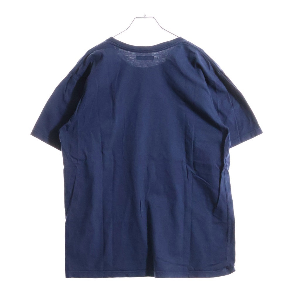 BLUE BLUE(ブルーブルー) フロントプリント クルーネック半袖Tシャツ ネイビー