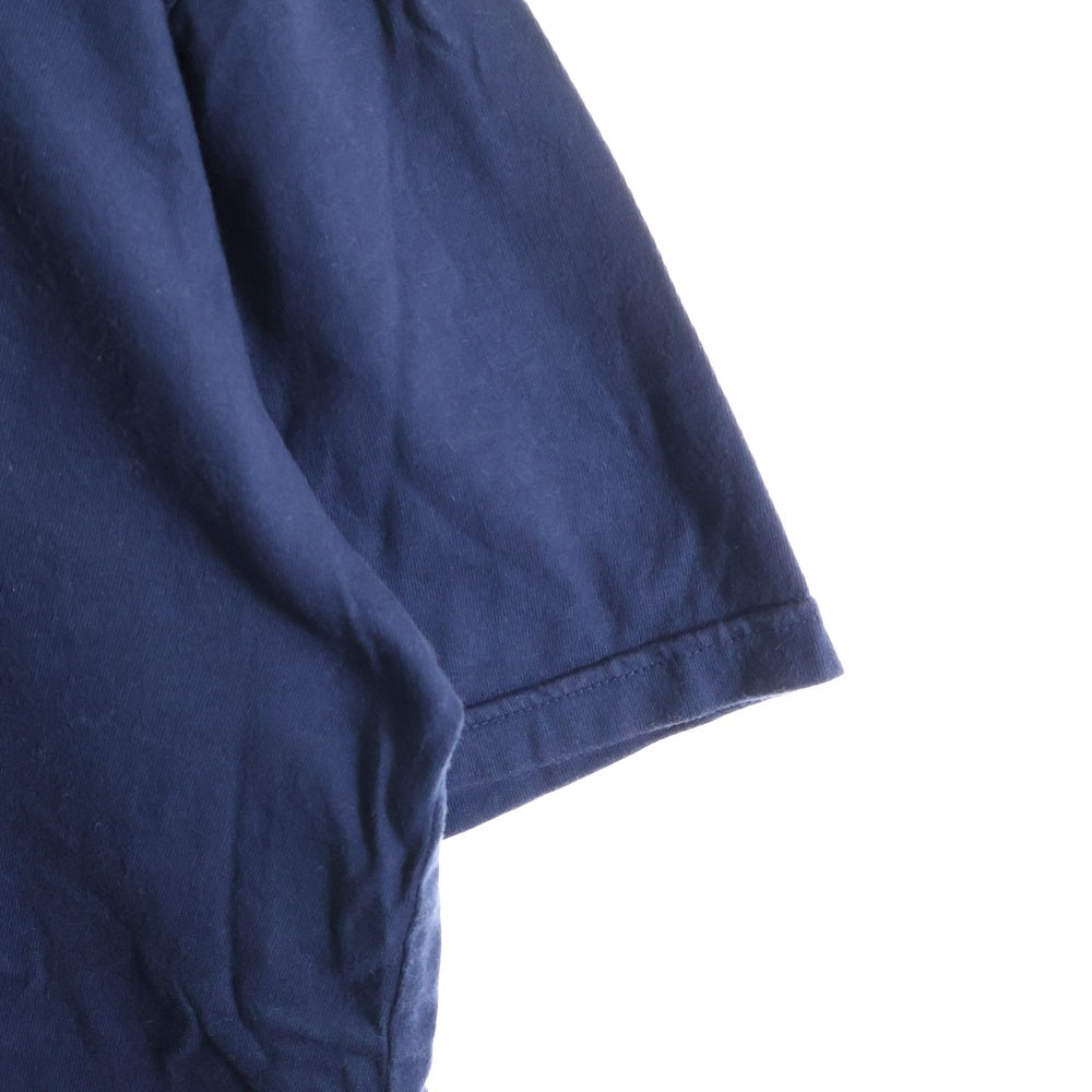 BLUE BLUE(ブルーブルー) フロントプリント クルーネック半袖Tシャツ ネイビー