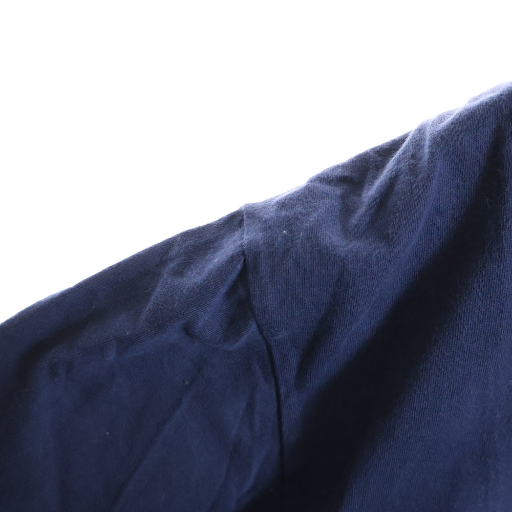 BLUE BLUE(ブルーブルー) フロントプリント クルーネック半袖Tシャツ ネイビー