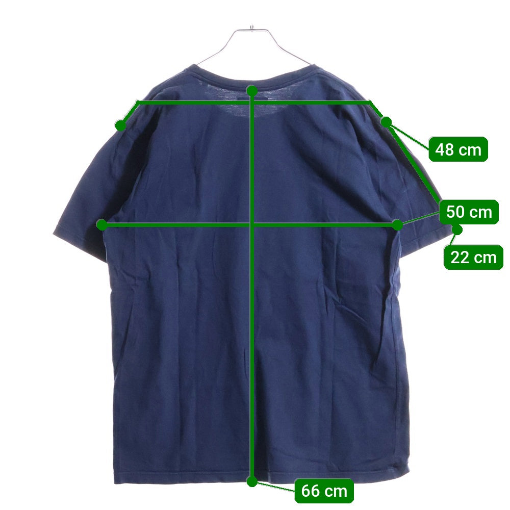 BLUE BLUE(ブルーブルー) フロントプリント クルーネック半袖Tシャツ ネイビー