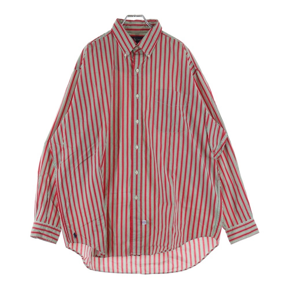 POLO RALPH LAUREN(ポロラルフローレン) ストライプ ボタンダウン 長袖シャツ レッド