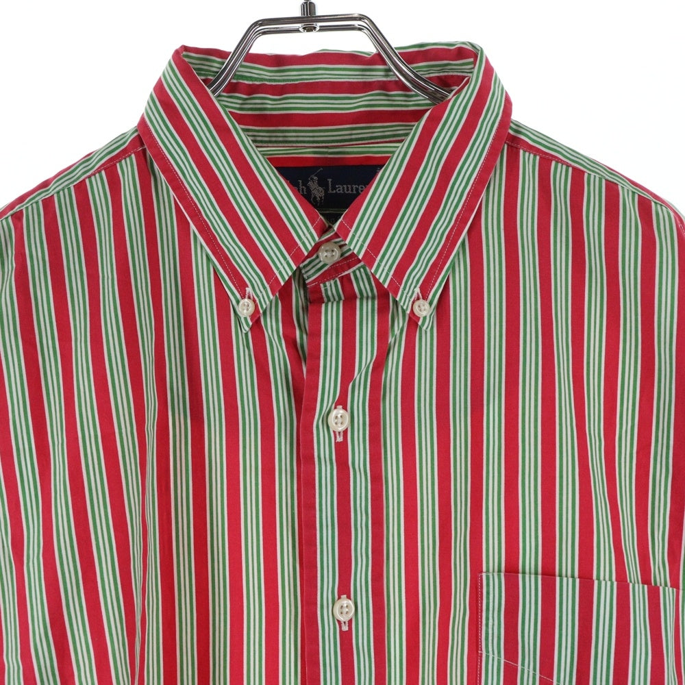 POLO RALPH LAUREN(ポロラルフローレン) ストライプ ボタンダウン 長袖シャツ レッド