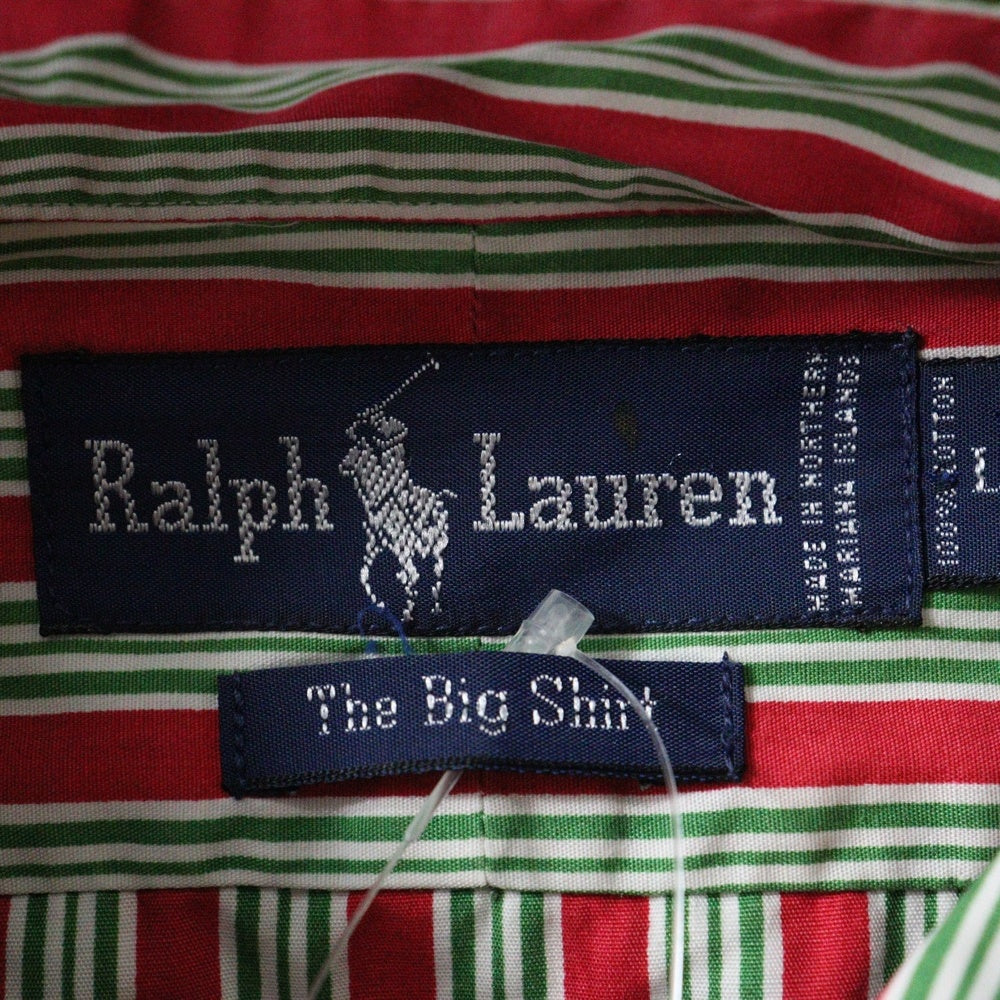 POLO RALPH LAUREN(ポロラルフローレン) ストライプ ボタンダウン 長袖シャツ レッド